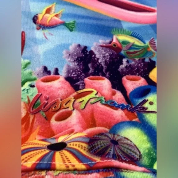 Lisa Frank Rage On! Dolphin All Over Print Pullover Sweatshirt, Approx SZ 2XL - Picture 5 of 9